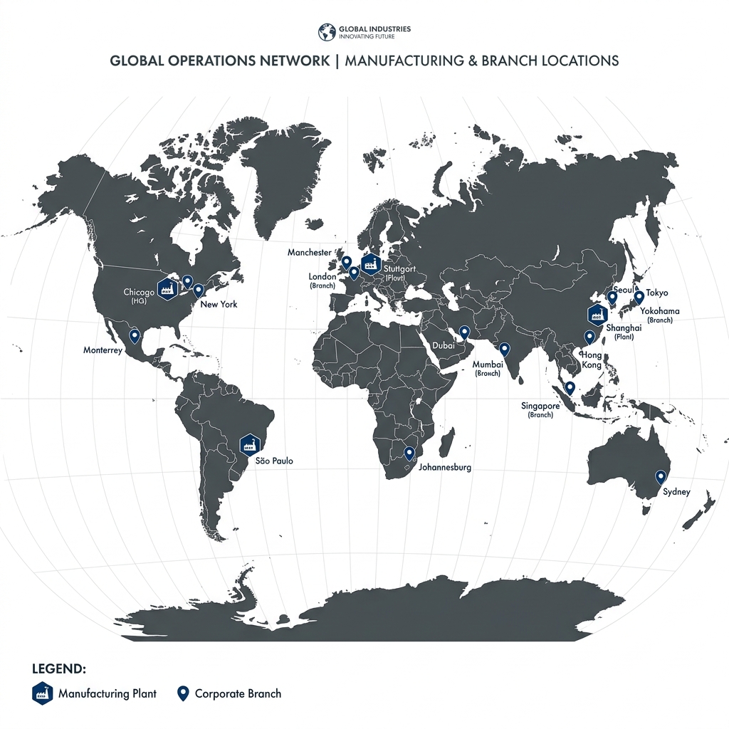 Mapa de sucursales y plantas de Stellana a nivel mundial